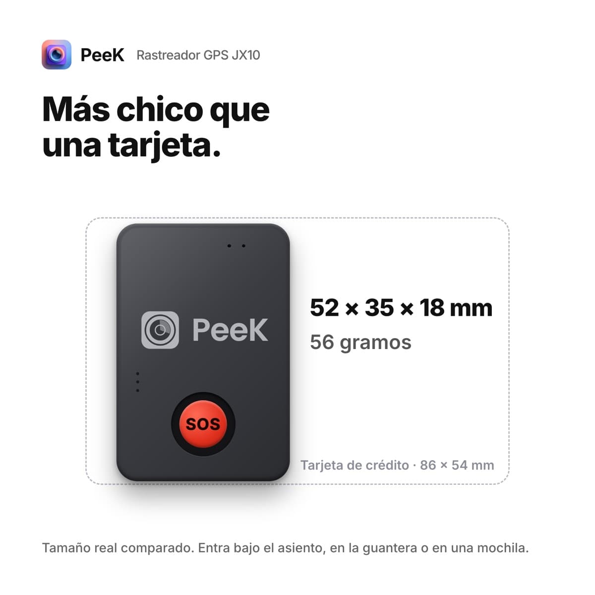 Rastreador GPS JX10, más chico que una tarjeta de crédito